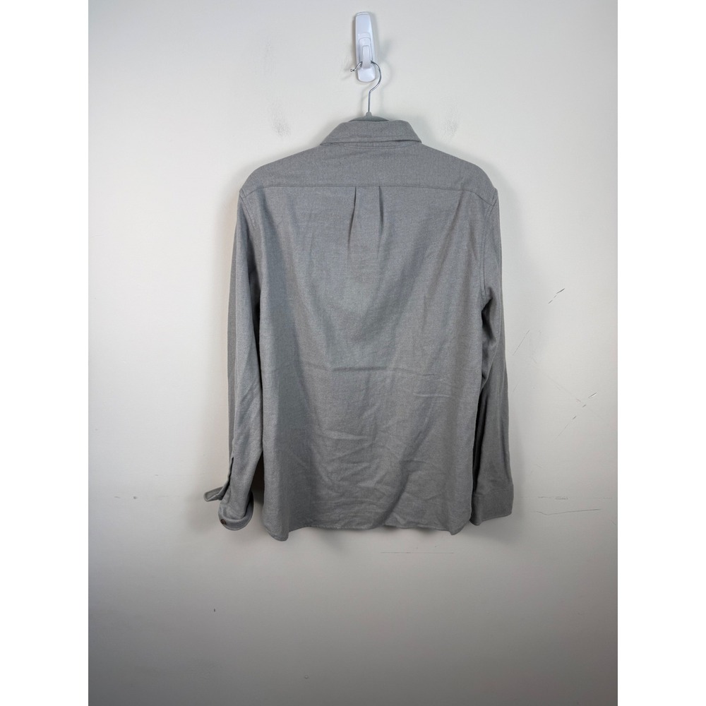J.Crew Mens Classic Fit Cotton Flannel Shirt Grey Long Sleeve K4001 Size M NEW - Picture 3 of 6